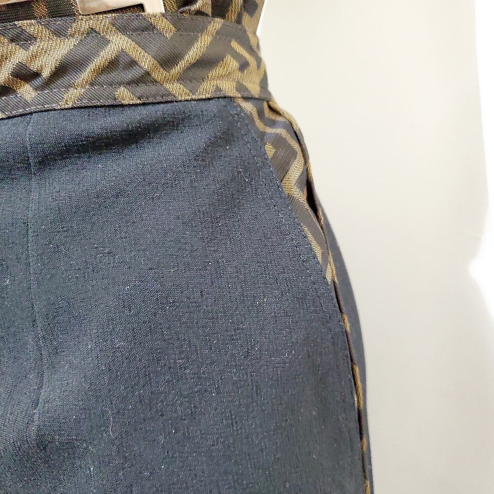 Fendi Zucca Monogram Trim Trousers - Picture 4 of 10